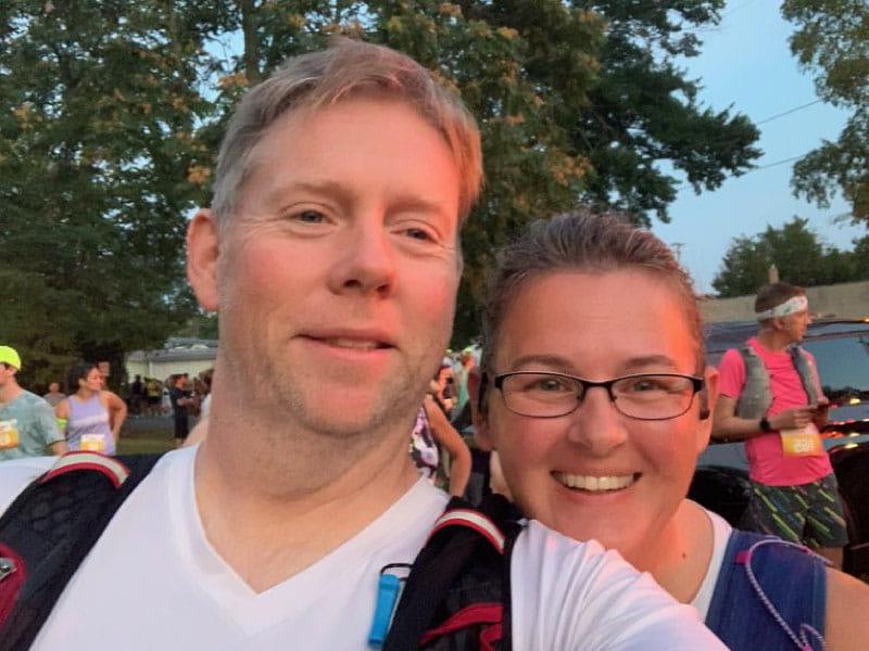 Cardiac arrest survivor and runner David Griffin (right) with his wife, Tracy. (Photo courtesy of David Griffin)